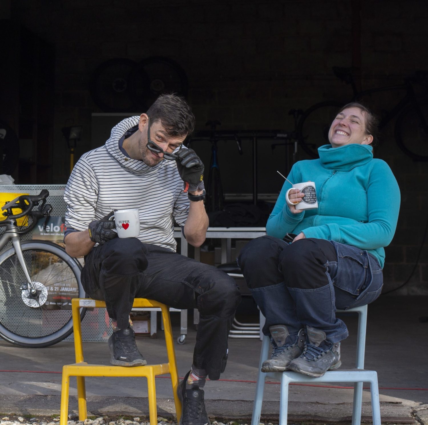 ClerMans Tim en Hanneke lachend